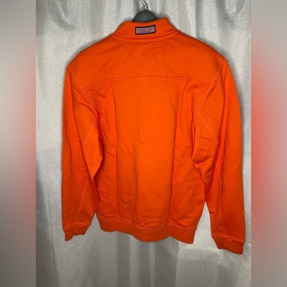 NWT Vineyard Vines Shep Shirt Men's Medium 1/4 Zip Pullover Sweatshirt Orange   - Picture 10 of 11